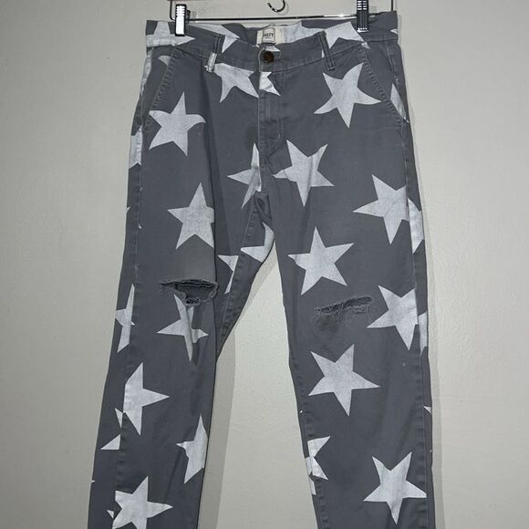 Heft size 32 men’s star pattern distressed joggers - Picture 5 of 8